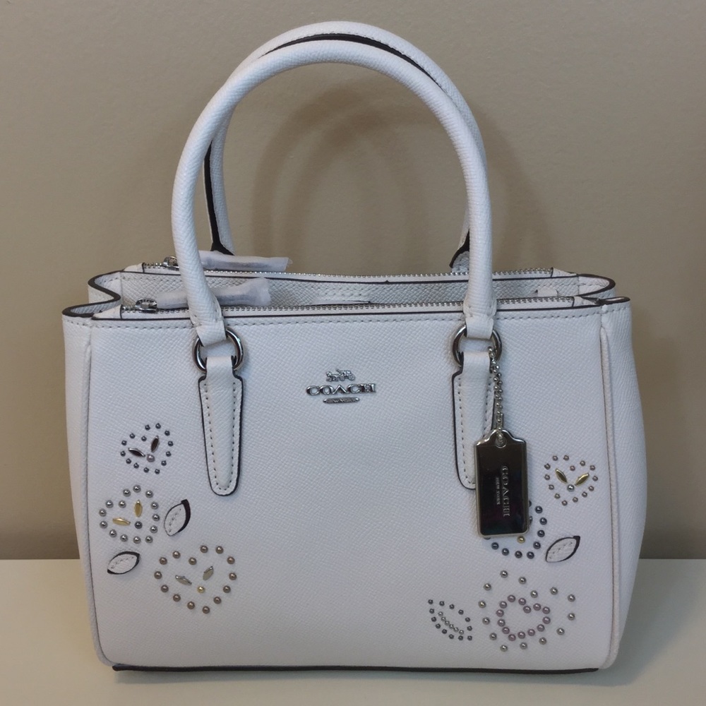 NWT💙Chalk White Coach Embellished Bag💙